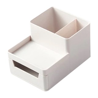 日式桌面文具盒/筆筒, 灰白色, 1個