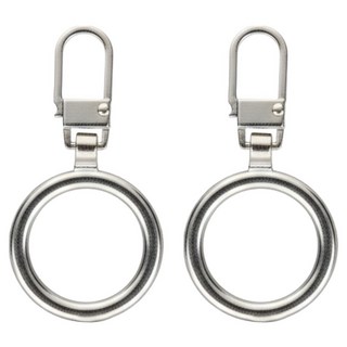 minono 米諾諾 小孔圓環型拉鍊頭 4.5 x 2.2 x 0.3cm 2個, 銀色, 5組