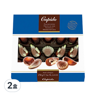 Cupido 酷比特 貝殼榛果夾心巧克力, 大理石紋牛奶巧克力, 250g, 2盒