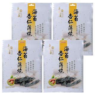 三味屋 海苔杏仁薄燒 40g, 杏仁與海苔的絕妙組合，純手工精製，美味無法擋！, 4包