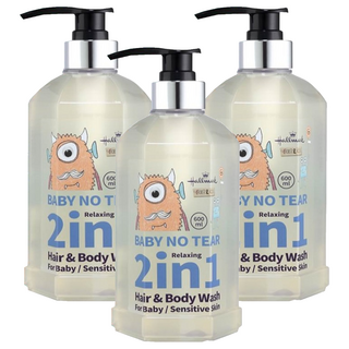 Hallmark 怪獸 2合1洗髮沐浴溫和呵護泡泡露 - 北鼻香 PH 5.5弱酸性, 600ml, 3瓶