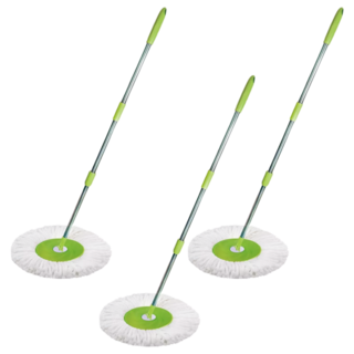 驅塵氏 小蘋果輕巧旋轉拖把 單桿, 3支