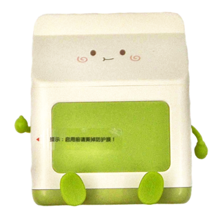 智能牛奶盒喚醒鬧鐘, Type-C充電口, ABS材質, 綠色