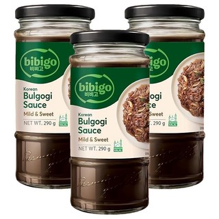 CJ bibigo 韓式頂級燒烤拌醬 原味 微甜獨特口感不死鹹 醃、烤、煎、炒皆宜, 290g, 3瓶