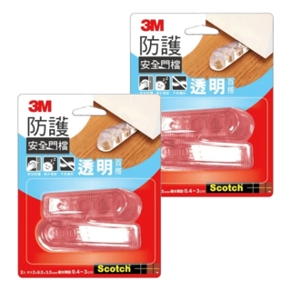 3M Scotch 防護安全透明門擋 減少噪音 材質不易變形 耐壓不傷房門, 2組