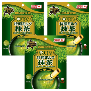 UHA味覺糖 特濃牛奶糖 抹茶味 58g, 3袋