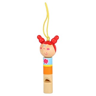 德德小品集 木製人物哨子,辮子妹,1入 - 可愛造型，安全無毒，激發孩子創造力