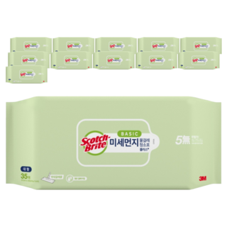 스카치브라이트 베이직 미세먼지 물걸레 청소포 플러스 35매, 12개