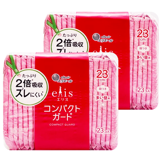 elleair 艾黎艾爾 elis 愛麗思 極致薄衛生棉 護翼型, 日用量多(23cm), 23片, 2包