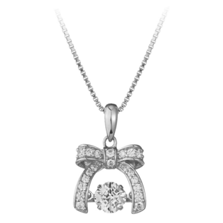 Crossfor 純銀懸浮閃動專利項鍊 八心八箭鑽石 獨家專利十字切割