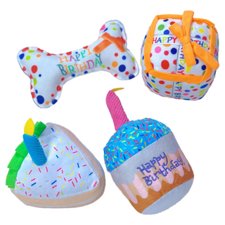 PETCA MAAH 狗狗啾啾發聲玩具 生日禮物4件組, 1組, 多色