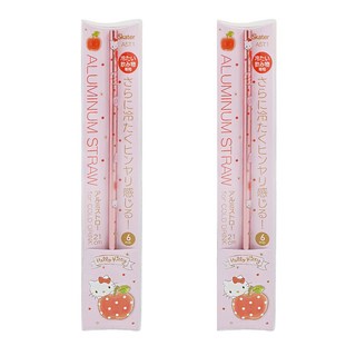 Skater Hello Kitty 鋁製吸管, 1入, 2支