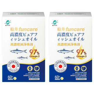 funcare 船井生醫 高濃度純淨魚油, 740mg, 60顆, 2盒