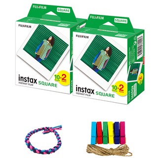 instax SQUARE 相機方形底片 40張 + 裝飾小物 款式隨機, 單一商品, 1組