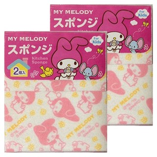 MY MELODY 美樂蒂 2P海綿菜瓜布, 2片, 2個