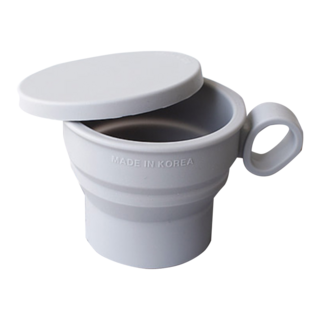 Cherry House 矽膠摺疊杯 8.5x11x7公分 耐熱90°C 韓國製造, 灰色, 1個