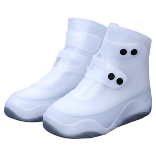 葉子小舖 雙排扣雨鞋套 XL, 白色, 1入