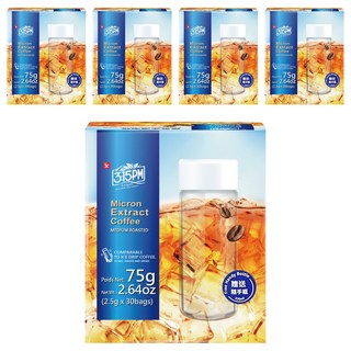 3點1刻 微米冷萃咖啡 中烘焙, 咖啡粉 30包 + 隨手瓶 320ml, 5盒