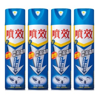 噴效 油性噴霧殺蟲劑, 600ml, 4瓶