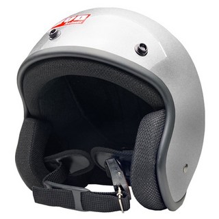 evo helmets 艾莉莎復古騎士安全帽 附冰絲面罩 顏色隨機, 銀色