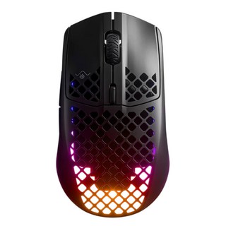 Steelseries 賽睿 Aerox 3 有線滑鼠 59克輕巧便攜 TrueMove Core光學技術 USB-C 強韌網狀纜線, 黑色