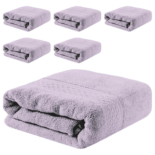 Incare 頂級棉絨厚吸水大浴巾 A2962-02-X04 超細緻纖維 觸感柔軟舒適, 藍紫色, 6條