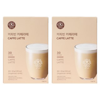The Coffee Bean 拿鐵即溶咖啡粉隨身包, 14g, 30條, 2盒