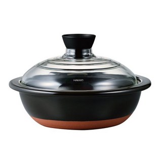 HARIO 好璃奧 萬古燒9號深土鍋, 255mm, 1組