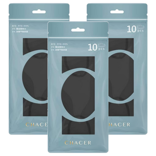 CHACER 佳和口罩 大童4D立體醫用口罩, 玄鐵厚黑, 10入, 3包
