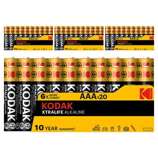 KODAK 柯達 鹼性 XtraLife AAA 電池 散裝, 20入, 4個