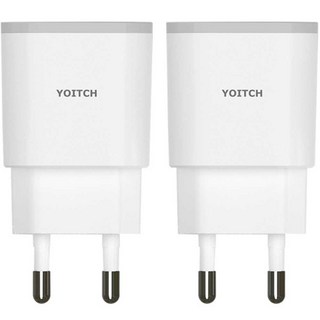 YOITCH 2埠有線多功能充電器 不包含數據線, 白色, 2個裝
