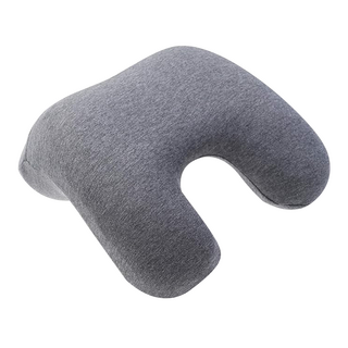 Mimo 米夢家居 午睡防手麻 多功能記憶趴睡枕/飛機旅行車用護頸凹槽枕, 灰色