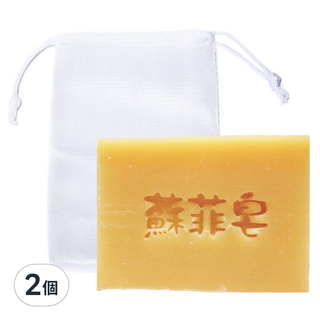 Sophie Savon 蘇菲皂 純橄滋養修護皂 附網袋 中性肌/乾敏肌適用, 2個, 100g