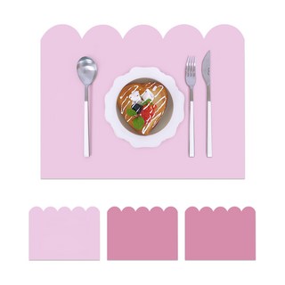 어나더 가죽 식탁매트 윗구름 플루토 4P, 핑크 + 진핑크, 30 x 45 cm, 4개