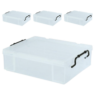 KEYWAY 聯府 耐久15型整理箱, 透明色, 4個