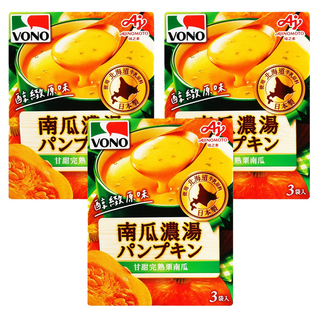 VONO 醇緻原味南瓜濃湯，嚴選完熟栗南瓜，自然香甜，3包Set, 52.2g, 3盒
