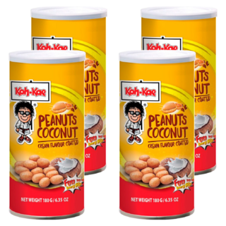 Koh-Kae 大哥 花生豆 椰子口味 奶油風味, 180g, 4罐