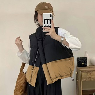 女款時尚流動雙色氣氛寬鬆羽絨背心