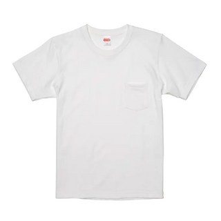 United Athle 厚磅口袋短T，100%純棉，氣流紡紗製成紮實布料，領口加強雙針縫線設計, S, 白色
