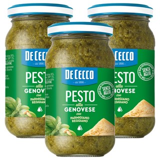 DE CECCO 得科 羅勒青醬，特級初榨橄欖油，搭配青醬料理, 190g, 3罐