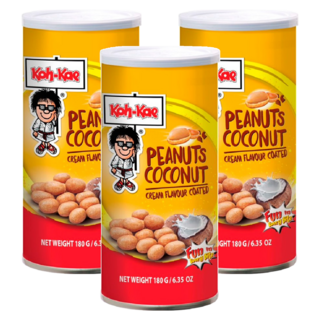 Koh-Kae 大哥 花生豆 椰子口味 奶油風味, 180g, 3罐
