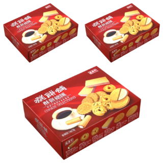 盛香珍 糕餅舖 酥餅總匯, 特濃花生口味法國薄酥 + 咖啡口味捲心脆捲 + 花生口味煎餅 + 奶油口味斯納普蛋酥 + 香芋口味夾心酥 + 巧克粒奶酥, 3盒