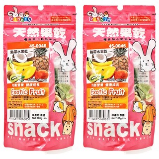 PINKIN 熱帶水果乾 囓齒類小動物專用, 100g, 2包