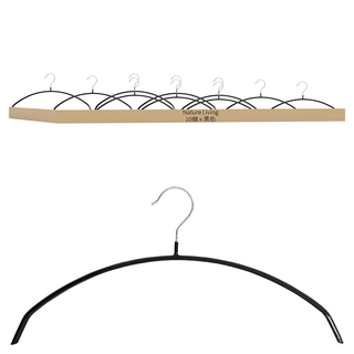 Nature Living 防滑毛衣衣架 纖細設計 曲線肩部線條, 黑色, 10個