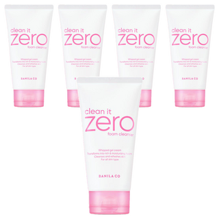BANILA CO Zero零感肌經典潤澤洗顏霜, 超微米泡沫深層清潔毛孔, 150ml, 5條