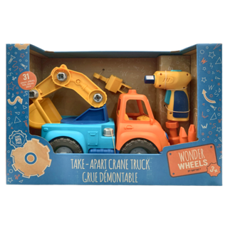 WONDER WHEELS 科育感統玩具 索羅斯起重怪手 3歲以上, 藍色 + 黃色 + 橘色, 1組, 39x17x26cm