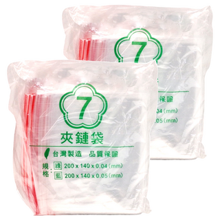 OJ 歐健膠品 PE夾鏈袋 紅線款, 20 x 14cm, 200個, 2包