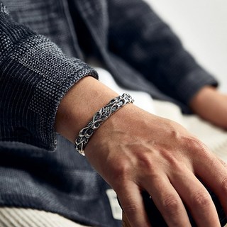 石飾男款925鍍金波塞頓手鍊