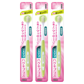 LION 獅王 Systema 細潔 高密細毛超小頭型牙刷 普通刷毛 顏色隨機, 1入, 3支