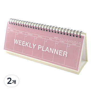 투영디자인 컬러 스탠딩 위클리 플래너, 모카핑크, 2개